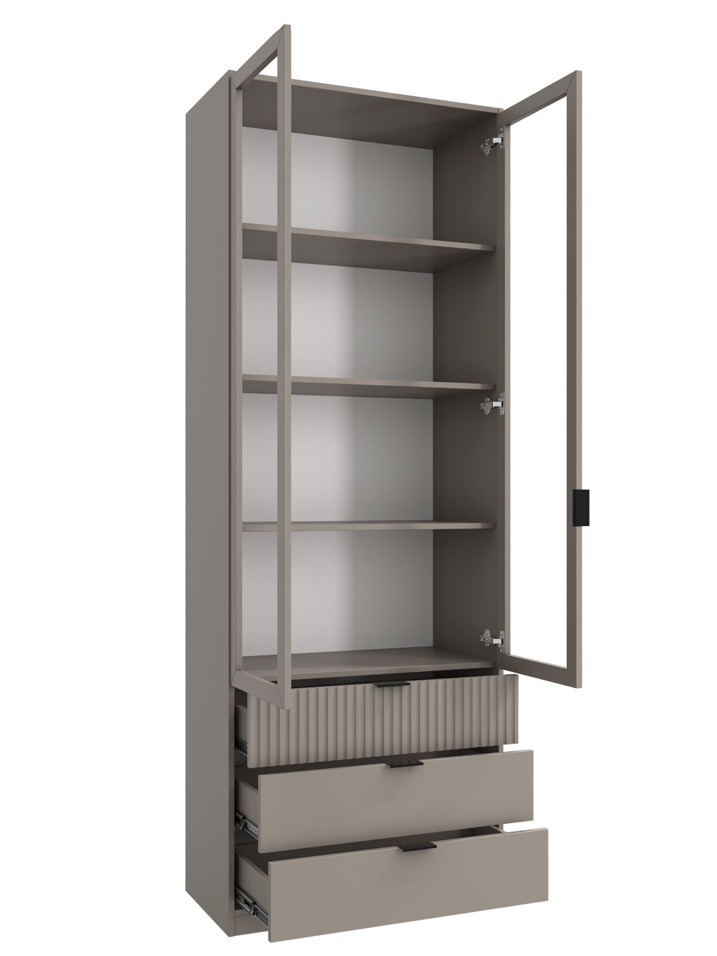 Шкаф для книг Милан, 2-дверный серо-коричневый